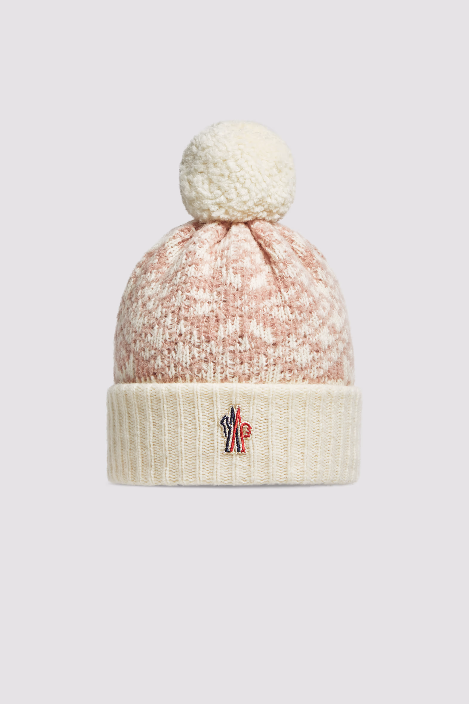 Gorro con pompón de lana de bouclé Niña Rosado Moncler 0
